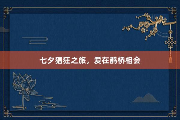 七夕猖狂之旅，爱在鹊桥相会